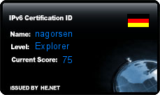 IPv6 Certification Badge for nagorsen